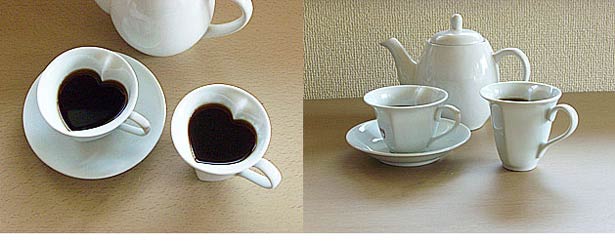 ハート型コーヒーカップ
